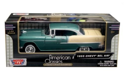 1-24 W-B AMERICAN CLASSICS 1955 CHEVROLET BEL AIR HARD TOP 73229AC-GRN BY MOTOR MAX