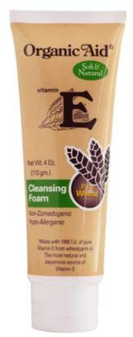 ORGANIC AID Vitamin E Cleanser Foam 4oz-110g- -A Gentle Cleanser That Leave Skin Fresh Soft and Smooth