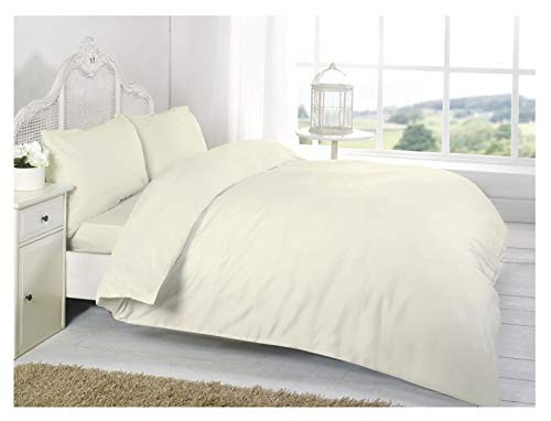 Rimi Hanger Luxurious T200 Plain 100 percent Cotton Deep Fitted Sheet Bedding Fitted Sheet Cream Super King