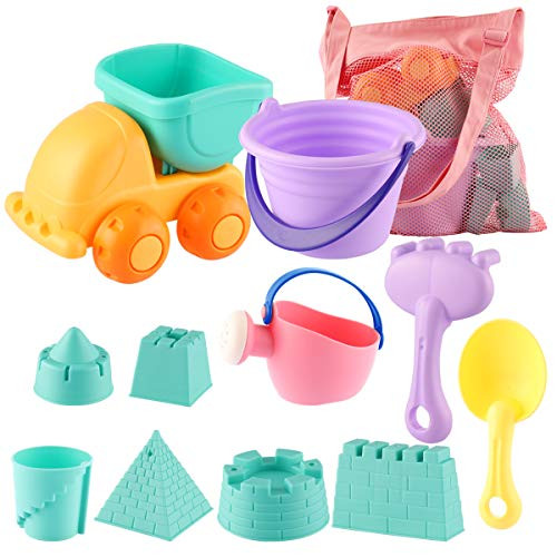 Beach Toys Set for Kids Toddlers 11pcs Beach Sand Toy Set Including Sand Truck, Beach Molds, Beach Bucket, Beach Shovel Tool Kit, Sandbox Toys Toddlers Beach Toys Set for Kids Toddlers 11pcs Beach Sand Toy Set Including Sand Truck, Beach Molds, Beach Bucket, Beach Shovel Tool Kit, Sandbox Toys Toddlers