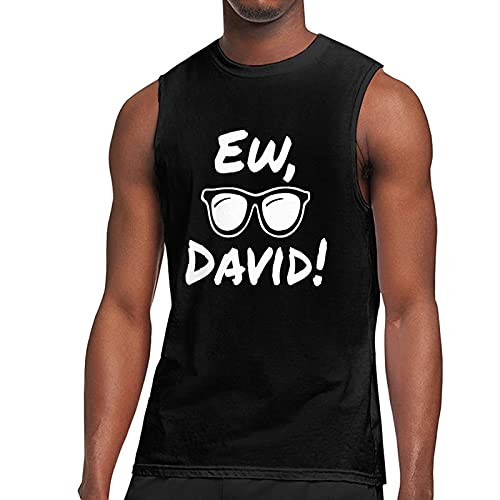 Xinshangshangmao Ew, David Tank Top Sleeveless Tops Men's Funny Sleeveless t-Shirt Black