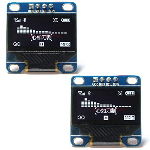2 Pack/lot 4pin 0.96" 0.96 inch OLED Module New 128X64 OLED LCD LED Display Module for 0.96" IIC I2C Communicate -White-