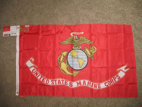 Marine Corps Usmc Seal 3X5 Solarmax Nylon Flag / Heavy Duty / Pin  and  Clips