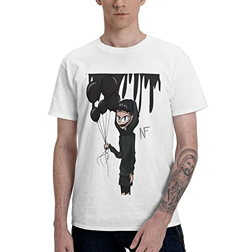 Nf Rapper T-Shirt Men's Short Sleeves Shirt Classic Graphic Tee Crewneck Top White Nf Rapper T-Shirt Men's Short Sleeves Shirt Classic Graphic Tee Crewneck Top White