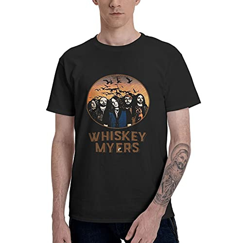 Whiskey Myers T-Shirt Men Short Sleeves Shirt Classic Graphic T Shirt Crewneck Top Black
