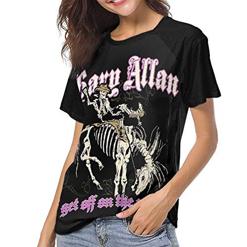Gary Allan Baseball Shirt Woman's Unique Round Neck Short Sleeve Tops Black Gary Allan Baseball Shirt Woman's Unique Round Neck Short Sleeve Tops Black