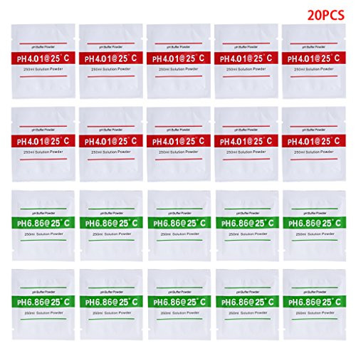 WENWING 20 Pcs PH Buffer Solution Powder Set PH for Test Meter Measure Calibration 4.01 6.86 Precise and Easy PH Calibration WENWING 20 Pcs PH Buffer Solution Powder Set PH for Test Meter Measure Calibration 4.01 6.86 Precise and Easy PH Calibration