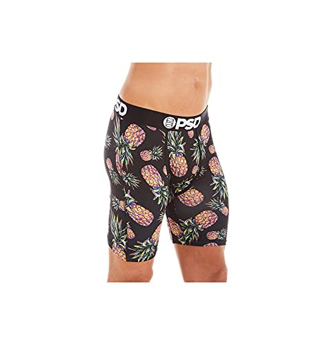 PSD Underwear Men's Pineapple Print Boxer Brief 22011013 2XL Black
