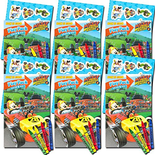 Mickey Mouse Ultimate Party Favors Packs -- 6 Sets with Stickers, Coloring Books and More -Party Supplies-