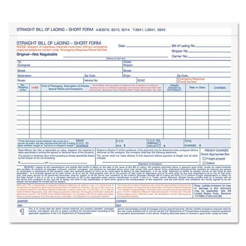 TOPS PRODUCTS Hazardous Material Short Form, 8 1/2 x 7, Four-Part Carbonless, 50 Forms -3843-