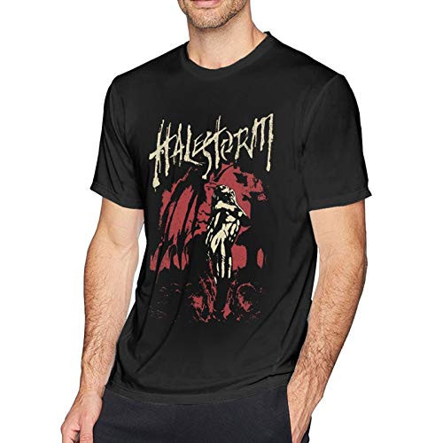 Halestorm T Shirt Men Crewneck Cotton T Shirts Short Sleeve Tee Tops for Boys Black