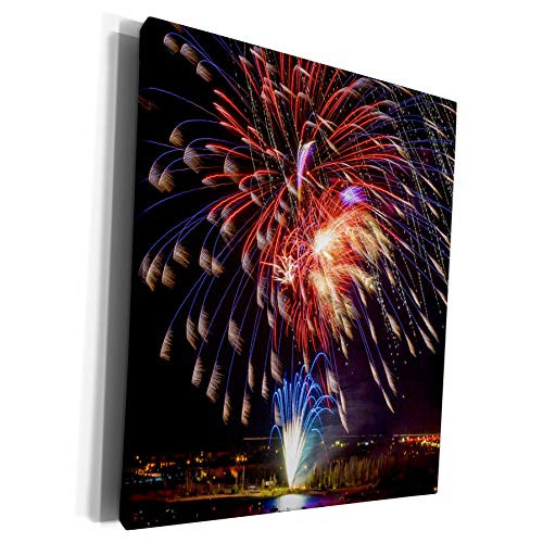 3dRose Danita Delimont - Jaynes Gallery - Fireworks - USA, Colorado, Frisco, Dillon Reservoir. Fireworks display, July 4th. - Museum Grade Canvas Wrap -cw-190710-1-