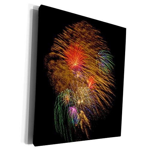 3dRose Danita Delimont - Jaynes Gallery - Fireworks - USA, Colorado, Frisco, Dillon Reservoir. Fireworks display, July 4th. - Museum Grade Canvas Wrap -cw-190714-1-