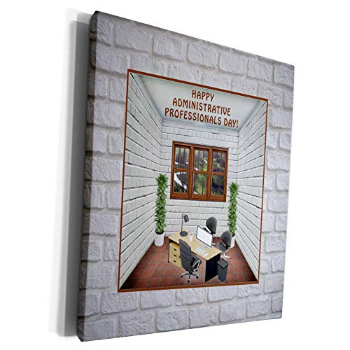 3dRose Beverly Turner Administrative Professionals Day - Administrative Professionals Day, Office, Window, Desk, Computer, Cup - Museum Grade Canvas Wrap -cw-282070-1-