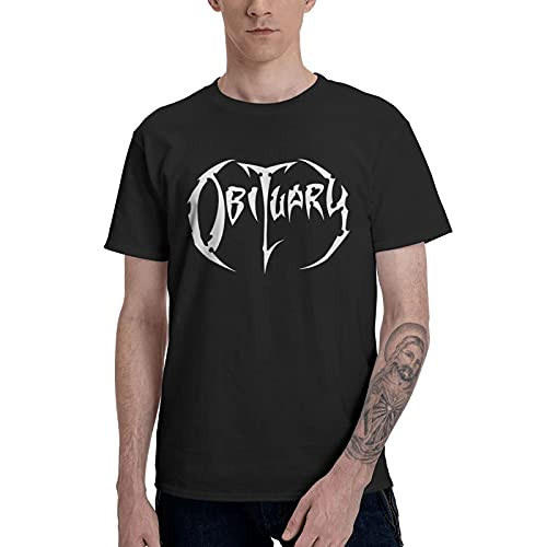 Wosenxiaodian Obituary Band Logo T-Shirt Cotton Short Sleeve Shirt Casual Crew Neck Shirt Top Tees for Men Black Wosenxiaodian Obituary Band Logo T-Shirt Cotton Short Sleeve Shirt Casual Crew Neck Shirt Top Tees for Men Black