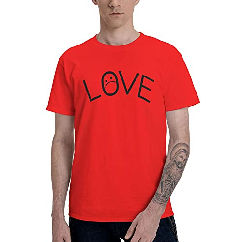Lil Peep T-Shirt Cotton Short Sleeve Shirt Casual Crew Neck T-Shirts Top Tees for Mens Red Lil Peep T-Shirt Cotton Short Sleeve Shirt Casual Crew Neck T-Shirts Top Tees for Mens Red