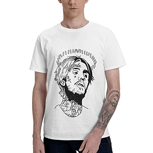 Lil Peep T-Shirt Cotton Short Sleeve Shirt Casual Crew Neck Shirts Top Tees for Mens White Lil Peep T-Shirt Cotton Short Sleeve Shirt Casual Crew Neck Shirts Top Tees for Mens White