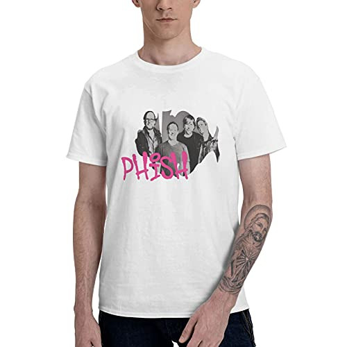 Wosenxiaodian Phish T-Shirt Cotton Short Sleeve Shirt Casual Crew Neck T Shirts Top Tees for Mens White