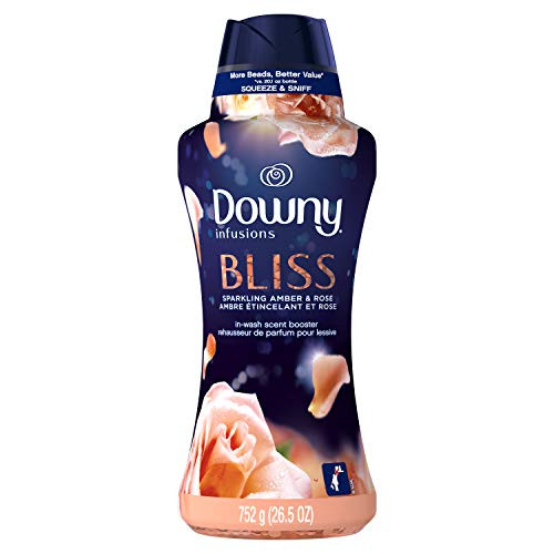 Downy Infusions in-wash Scent Booster Beads, Bliss, Sparkling Amber  and  Rose, 26.5 Ounce