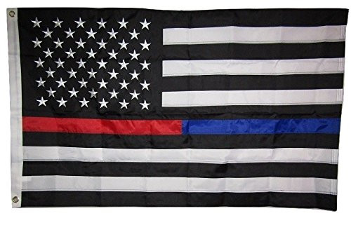 Ant Enterprises 3x5 Embroidered USA First Responder Thin Line 220D Nylon Flag 3'x5' w/ 2 Clips Ant Enterprises 3x5 Embroidered USA First Responder Thin Line 220D Nylon Flag 3'x5' w/ 2 Clips