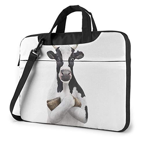 Cow Shoulder Bag Case, 15.6 Inch Multi Functional Notebook Sleeve Carrying Case with Strap  and  Trolley Belt for Lenovo Acer Dell Lenovo Hp Samsung Ultrabook Chromebook