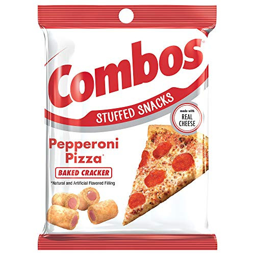 COMBOS Pepperoni Pizza Cracker Baked Snacks 6.3-Ounce Bag -Pack of 12-