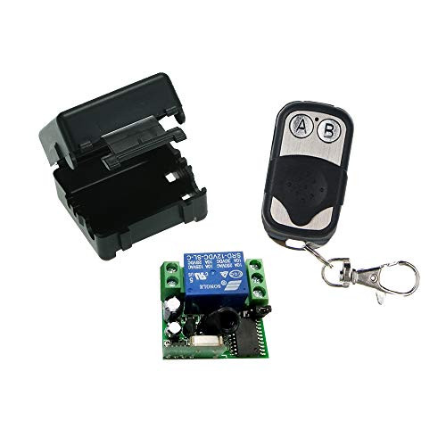 OWSOO Smart Home 433Mhz DC 12V 1CH Wireless Remote Switch Relay Receiver Transmitter Universal Remote Control Switch Module and 4PCS RF Transmitter Remote Controls 1527