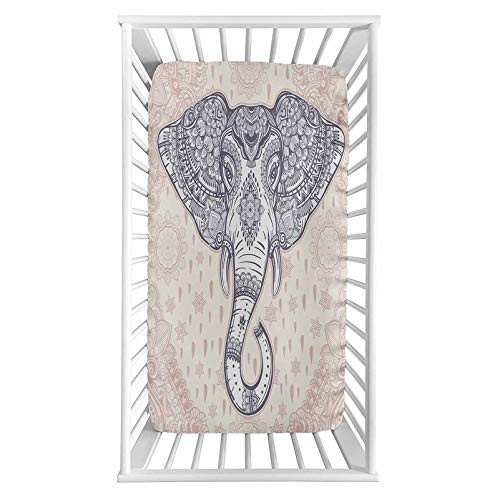 Lyzelre Fitted Crib Sheet,Bohemian Paisley Vintage Design Animal Print Microfiber Silky Soft Toddler Mattress Sheet Fitted,28"x 52"x 8'',Baby Sheet for Boys Girls Lyzelre Fitted Crib Sheet,Bohemian Paisley Vintage Design Animal Print Microfiber Silky Soft Toddler Mattress Sheet Fitted,28"x 52"x 8'',Baby Sheet for Boys Girls