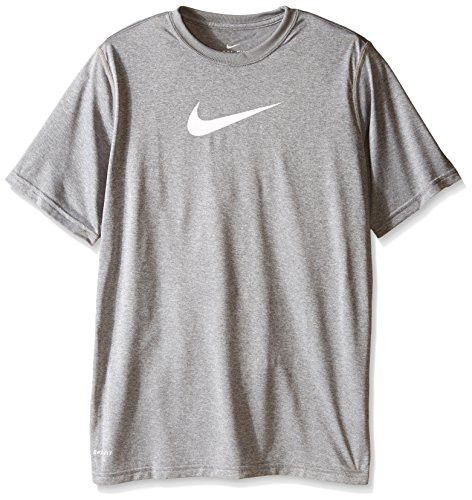 Nike Boy's Legend Dry Training T-Shirt Grey Heather/Green 380969 063 -s-