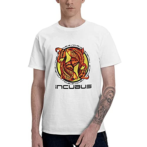 Guoiaouaniao Incubus Shirt Men's Cotton Short Sleeve Shirt Casual Graphic T-Shirt White