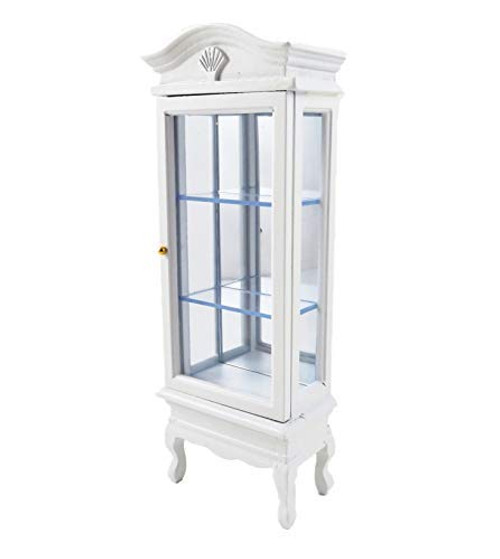 Melody Jane Dollhouse White China Display Curio Cabinet Miniature Dining Room Furniture
