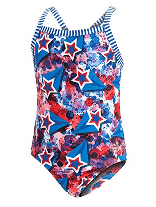 Dolfin Girl's Uglies Prints One Piece Swimsuit -Liberty, 10-