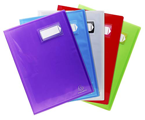 Exacompta PP Semi-Rigid A4 Display Book, 20 Pockets - Assorted Colours, Single Unit