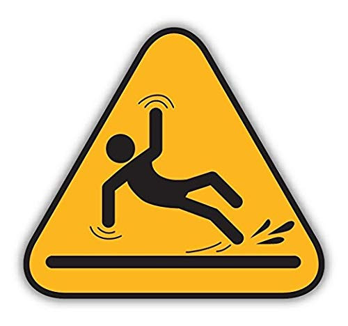 Coution Wet Floor Slippery Road Warning Sign Sticker Decal Design - Sticker Graphic - Auto, Wall, Laptop, Cell, Truck Sticker for Windows, Cars, Trucks