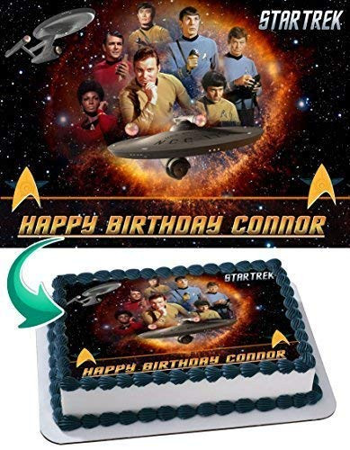 Cakecery Star Trek Personalized Edible Cake Topper 1/2 11.7 x 17.5 Birthday Cake Topper