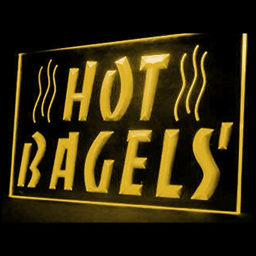 tigerneon 110049 Hot Bagels Coffe Shop Cafe Sweet Cheese Display LED Light Sign