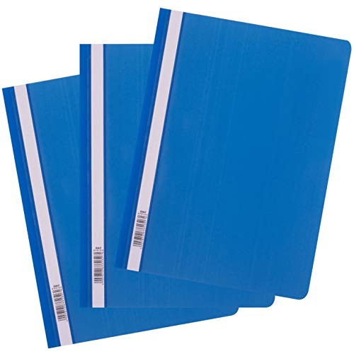 D.RECT Flat File Polypropylene A4 Without Perforation Blue Pack of 25