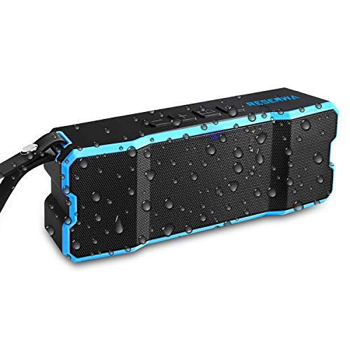 Reserwa Bluetooth Speakers IPX6 Waterproof Dustproof Shockproof Superior 3D Stereo Speakers with Dual-Driver and Built-in Mic Wireless Speakers 33-Foot Bluetooth Range Portable Speaker (Blue)
