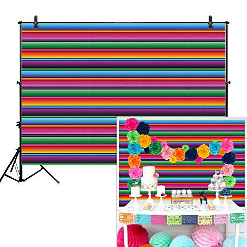 Allenjoy 7x5ft Color Fiesta Theme Party Stripes Backdrop Cinco De Mayo Mexican Festival Photography Background Cactus Banner Decoration Event Table Decor Banner Background Children Photo Booth Shoot