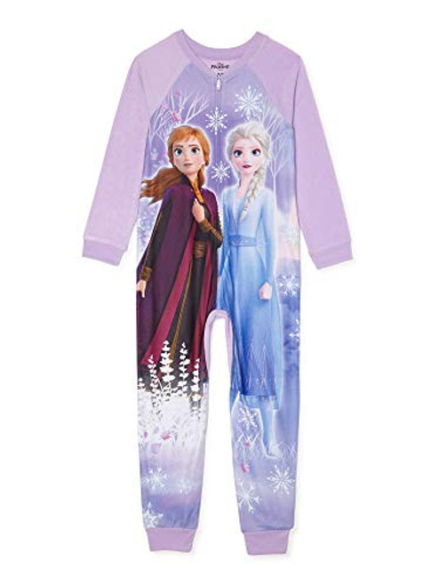 Disney Frozen Girls Sisters Elsa Anna Pajama Blanket Sleeper, Sizes 4-12 -7-8- Purple