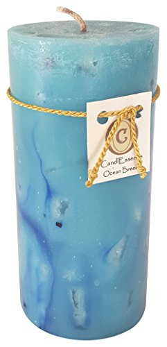 Handmade Scented Candle - Long Burning Pillar - Ocean Breeze Scent -Medium-