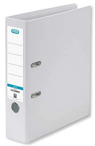 Elba A4 70 mm Strongline Plastic on Board Lever Arch File, White