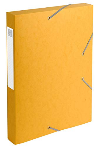 Exacompta - Ref. 14006H - Cartobox Glossy Card Filing Box, 40mm Spine, A4 - Yellow, Pack of 10