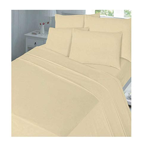 Rimi Hanger Luxury Plain 100 percent Brushed Cotton Thermal Flannelette 4ft and Cot Fitted Sheets Latte Fitted Sheet 4Ft