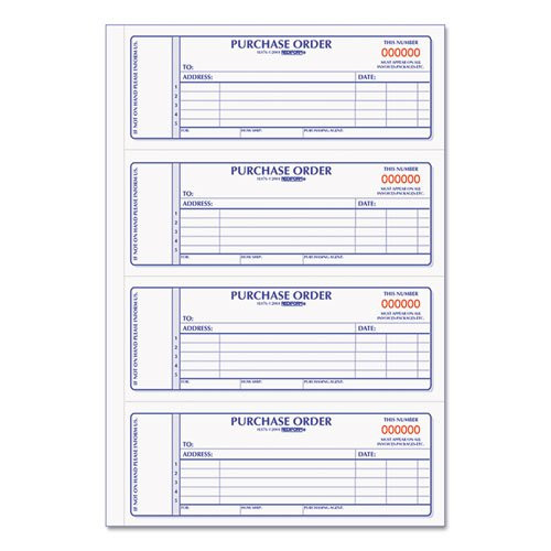 Purchase Order Book, 7 x 2 3/4, Two-Part Carbonless, 400 Sets/Book
