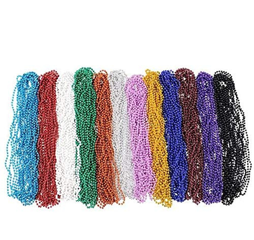 Rhode Island Novelty 144 Piece ~ Beaded Necklace Assortment ~ 33" ~ Assorted Colors ~ New ~ Mardi Gras, Party Favors