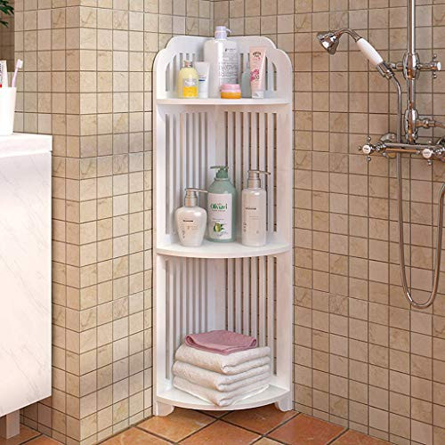 3-Tier Shelving Unit Bathroom Corner Storage Shelf Bookcase Display Organizer Toilet Rack Floor Triangle Storage Rack Holder Shelves Corner Folding Bookcase Display Organizer Storage?US Stock?