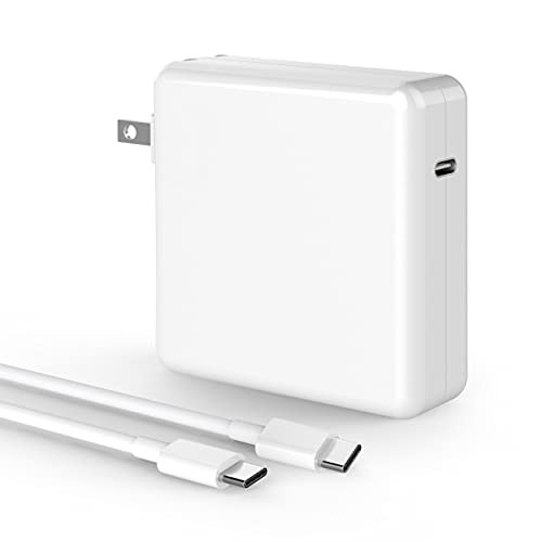 Mac Book Pro Charger, 96W USB C Power Adapter Compatible with MacBook Pro 16 15 13 Inch 2020 2019 2018, iPad Pro, MacBook Air 13 Inch, Works with PD 96W 87W, Included 6.6ft USB-C to USB-C Charge Cable