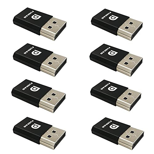 FUERAN DP - DisplayPort Display Emulator EDID Emulator Plug -Display Port,fit Headless 2560x1600A60Hz-3840x2160A17Hz- 8Pack