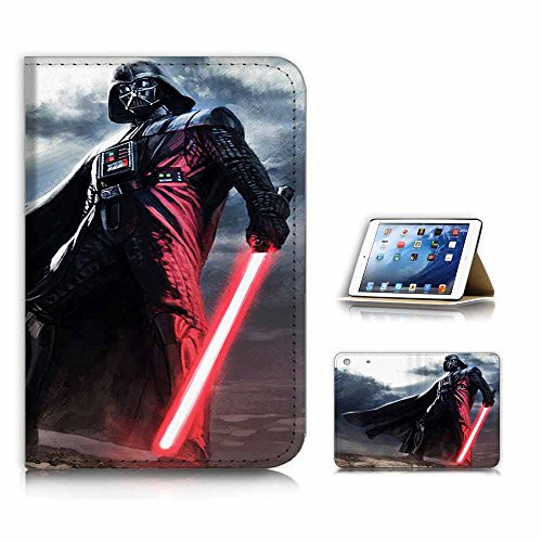 (For iPad Mini 1 2 3, Generation 1/2/3) Flip Style Case Cover, Shock Protection Design with Screen Protector - B31011 Starwars Darth Vader